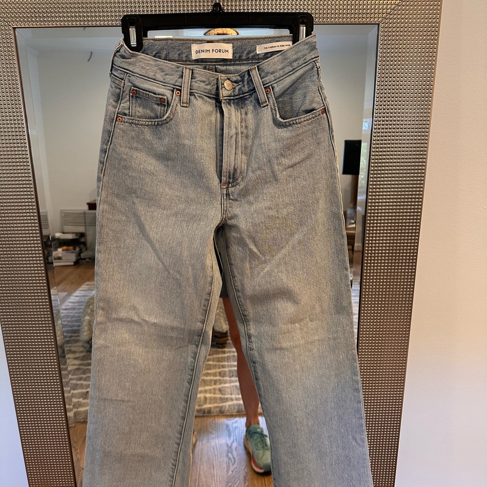 Aritzia The Forum Denim Blue High Rise Wide Jeans
